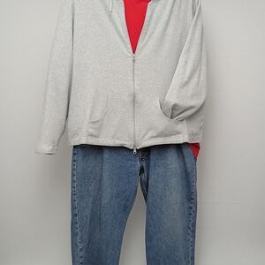 Old College Inn Heather Gray Full Zip Hoodie 2X